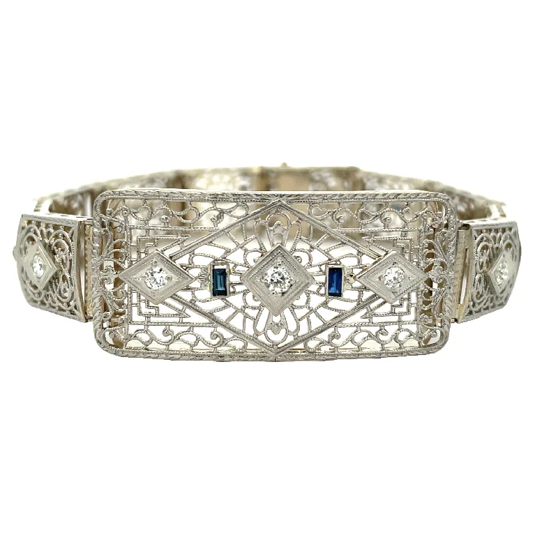 celestial sun and moon earrings Filigree Diamond bracelet with Sapphires