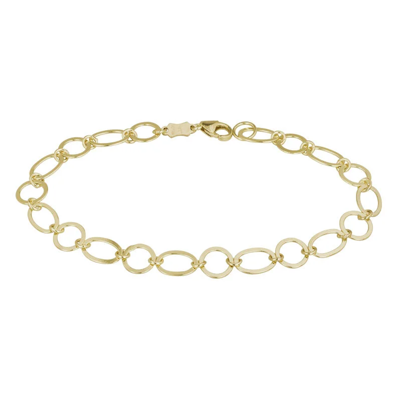 men’s beaded bracelet with charms FLAT OVAL LINK BRACELET
