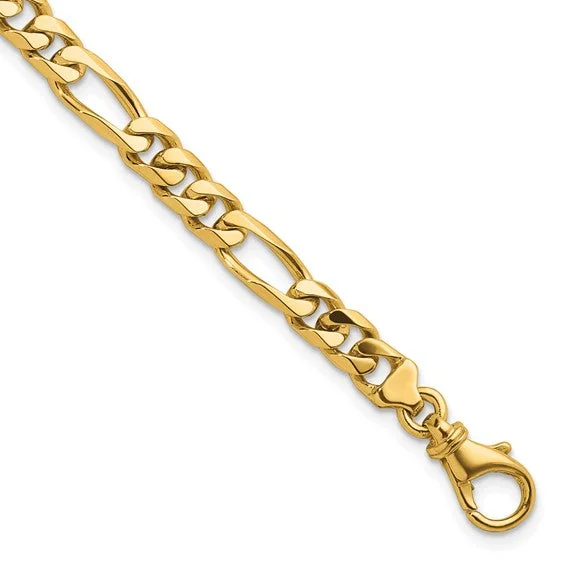 14K Yellow Figaro Bracelet Size 8