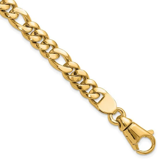 14K Yellow Figaro Bracelet Size 8.5