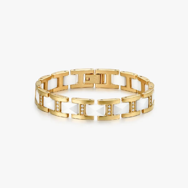 Gold Ceramic Watch Band Bracelet