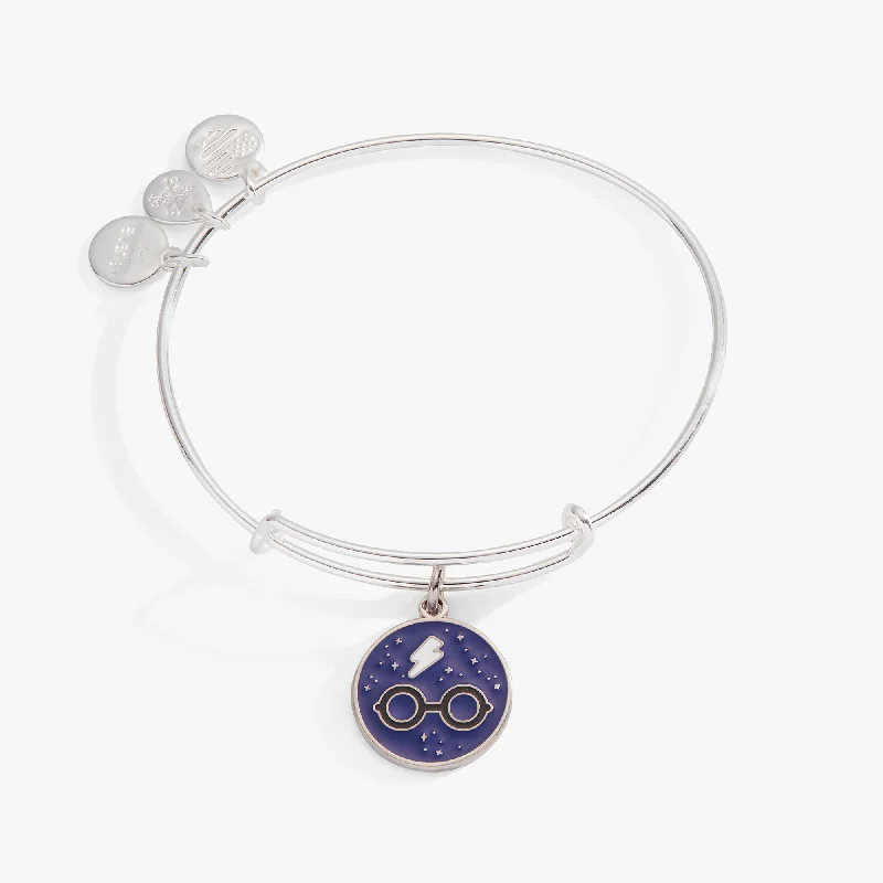 personalized zodiac birthstone necklace Harry Potter™ Lightning Bolt + Glasses Charm Bangle Bracelet