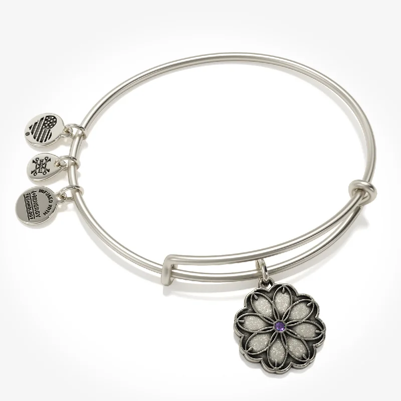 real peridot gemstone ring Healing Love Flower Charm Bangle