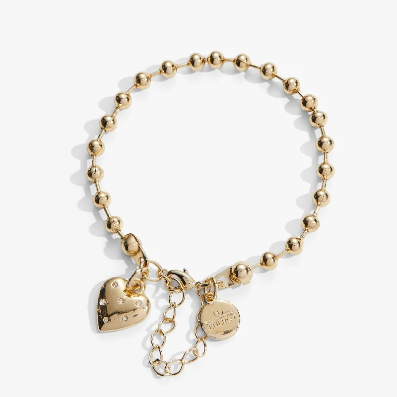 classic cubic zirconia pendant Heart Ball Chain Bracelet