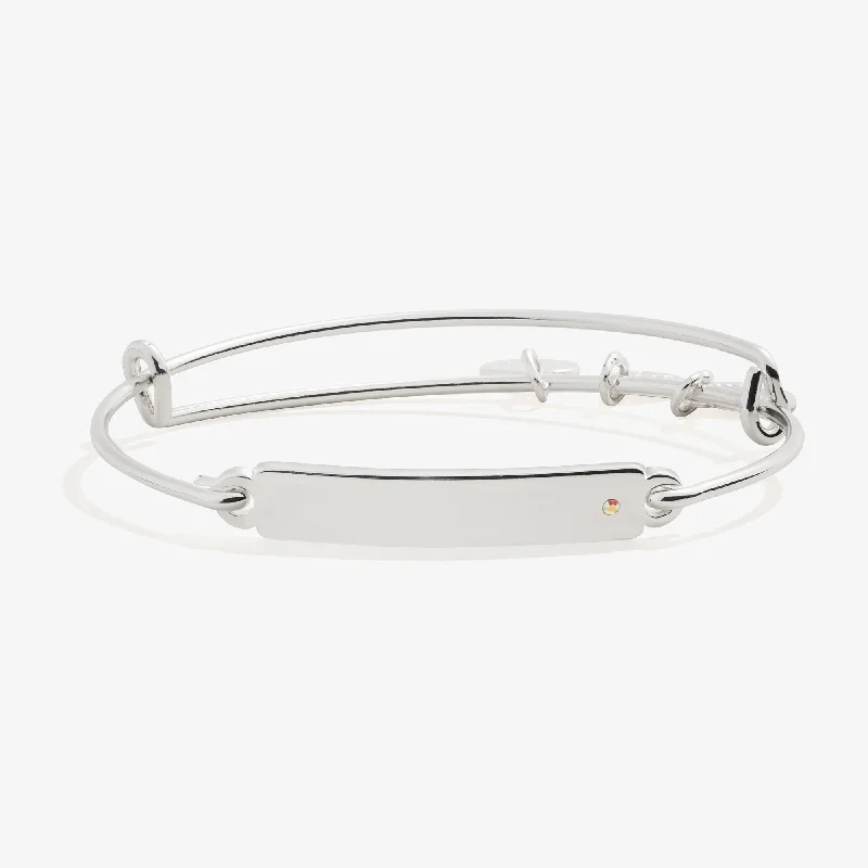 gold and turquoise statement ring Inline Bar Bangle with Crystal Accent