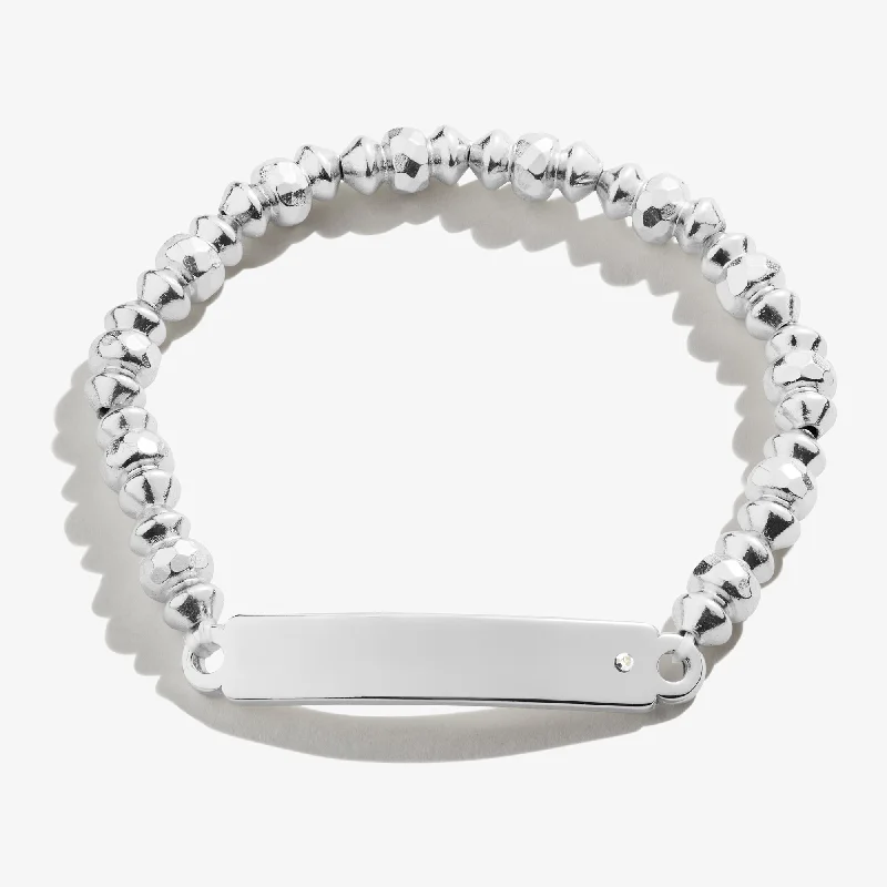 delicate marquise diamond band Inline Bar Stretch Bracelet with Crystal Accent
