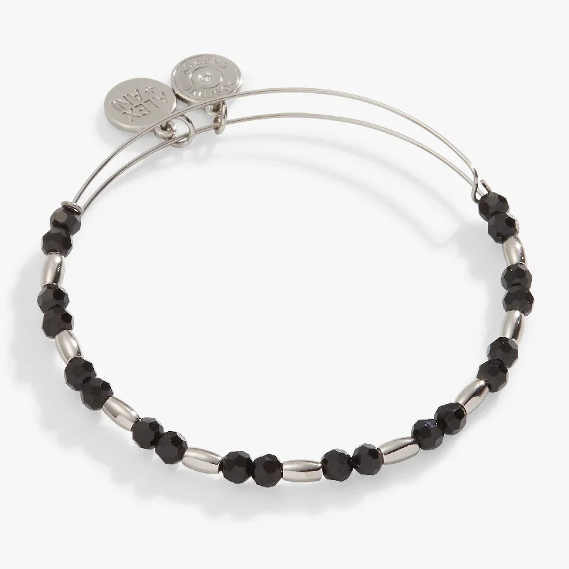 Jet Black Crystal Beaded Bangle