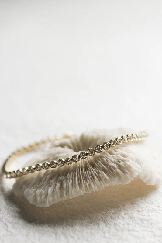 custom gold name necklace JP BEZEL SET ROUND DIAMOND LINE BRACELET