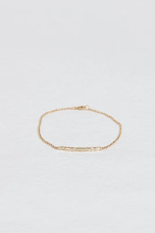 elegant pearl necklace with diamonds JP BAGUETTE DIAMOND BALL CHAIN BRACELET