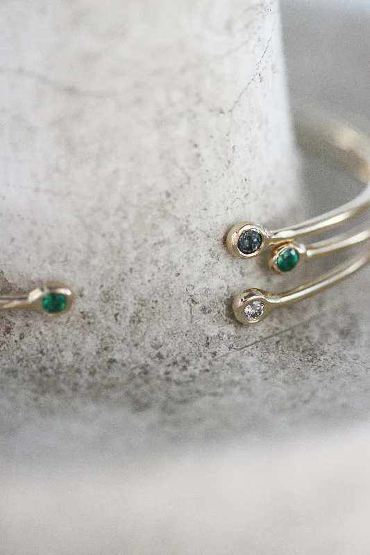 silver wedding band with engraving JP DOUBLE BIRTHSTONE CUFF