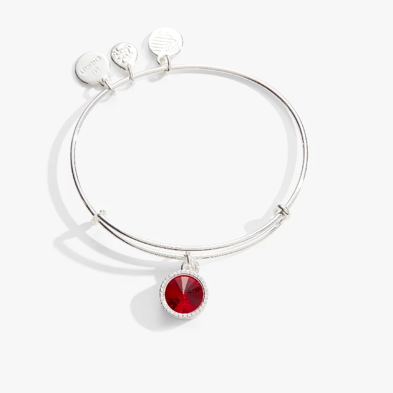 twisted rope gold chain July Birthstone Charm Bangle, Ruby