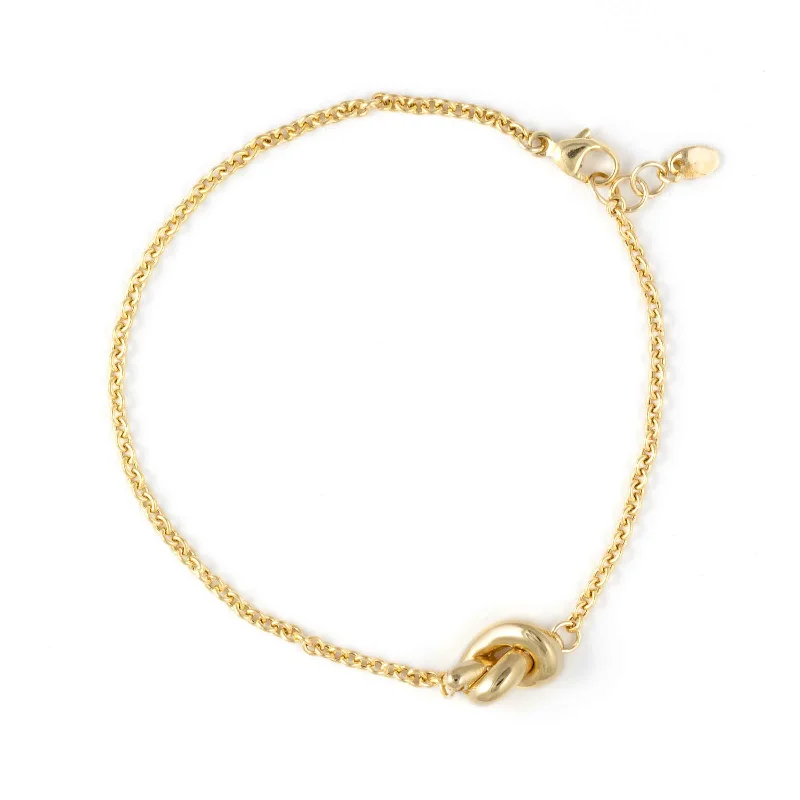 Knot Design Flexible Bracelet, 14K Yellow Gold