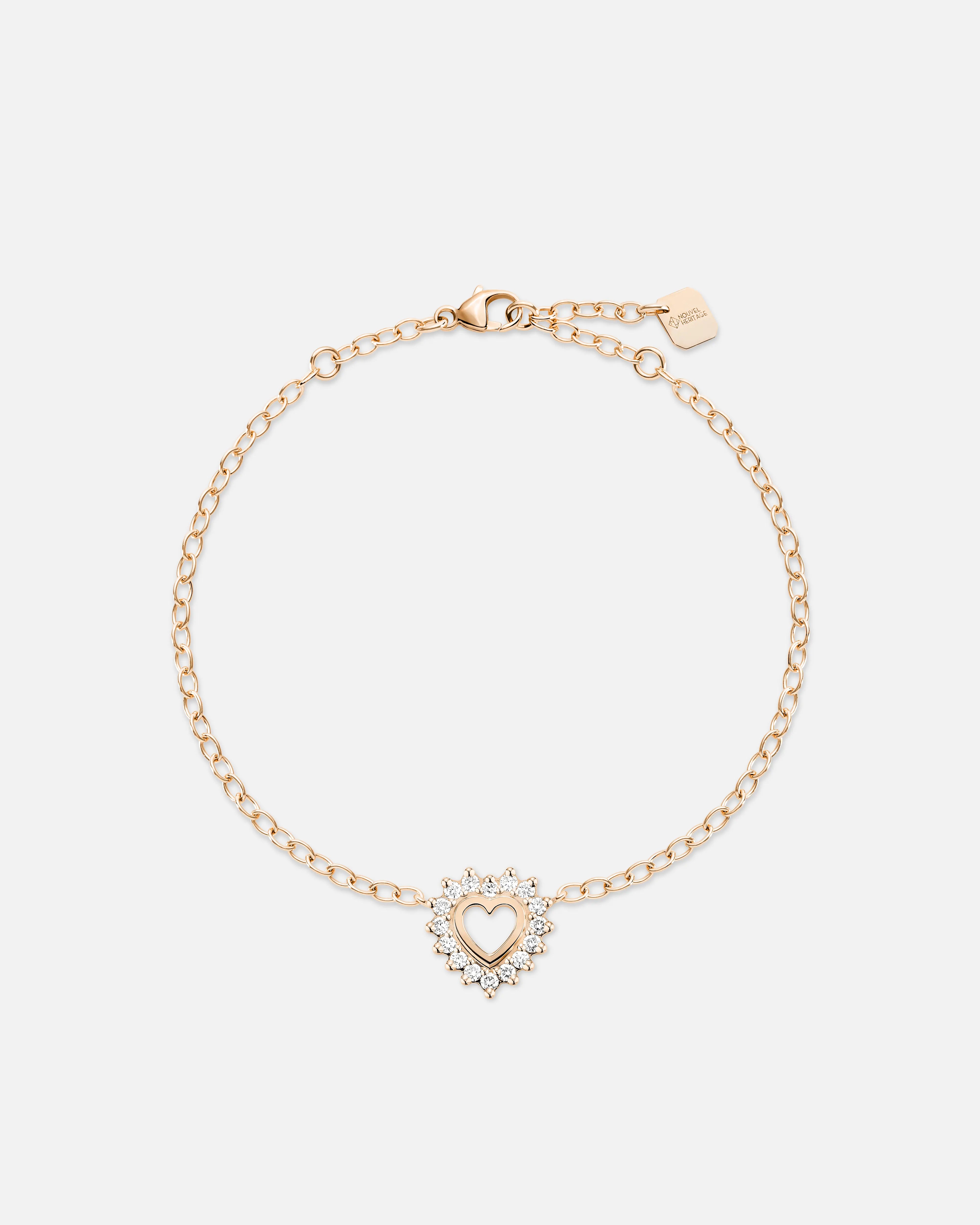 personalized initial ring stackable Medium Love Bracelet in Rose Gold