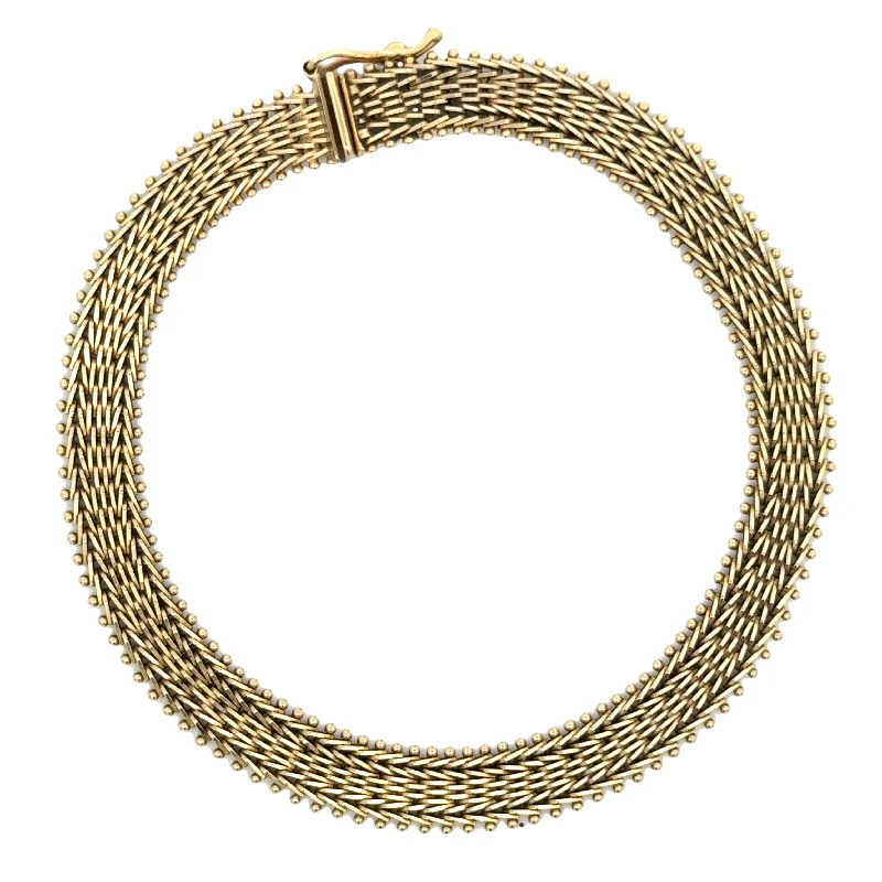 personalized gold bar necklace Mesh Bracelet