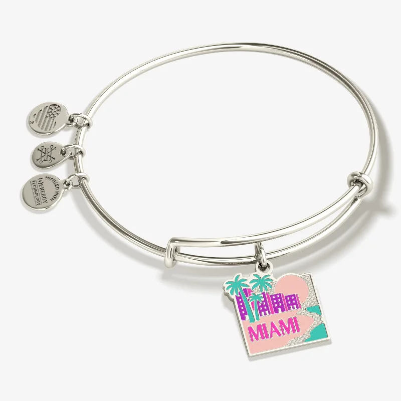 sterling silver toe ring set Miami Charm Bangle Bracelet