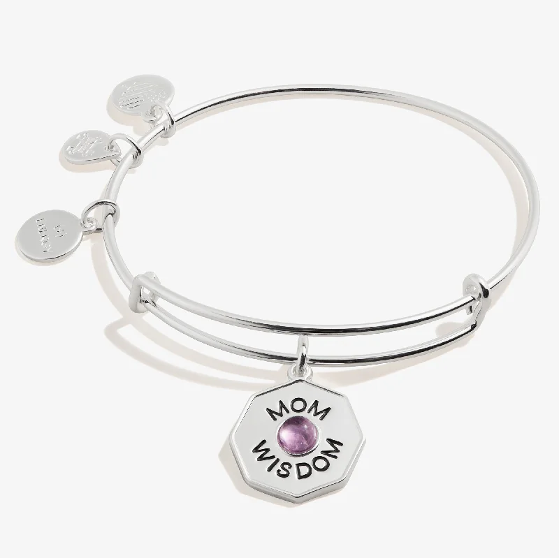 tiny opal stud earrings 'Mom, Wisdom' Amethyst Charm Bangle Bracelet