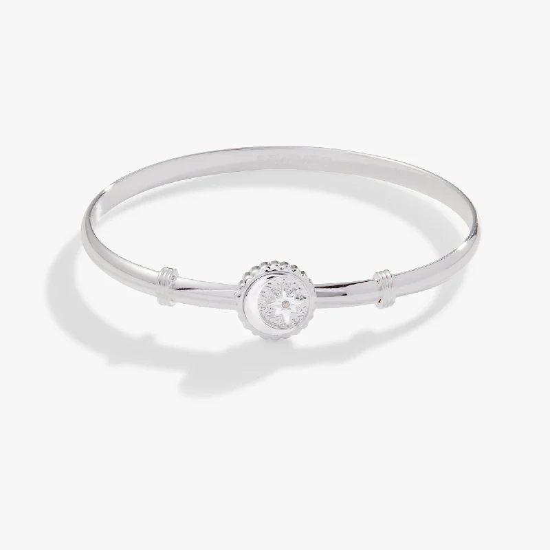 men’s titanium ring with diamonds Moon + North Star Clip Bangle Bracelet