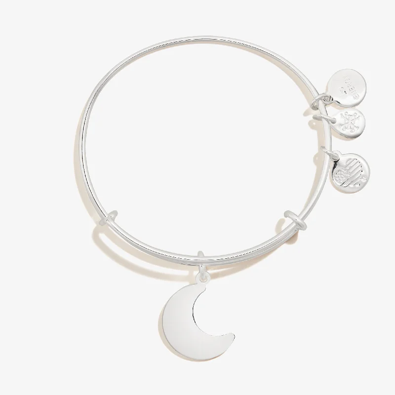 gold-plated figaro chain Moon Charm Bangle