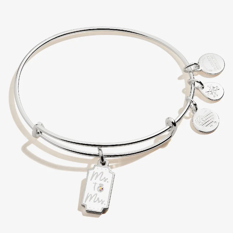 wedding band with diamonds 'Ms. to Mrs.' Charm Bangle