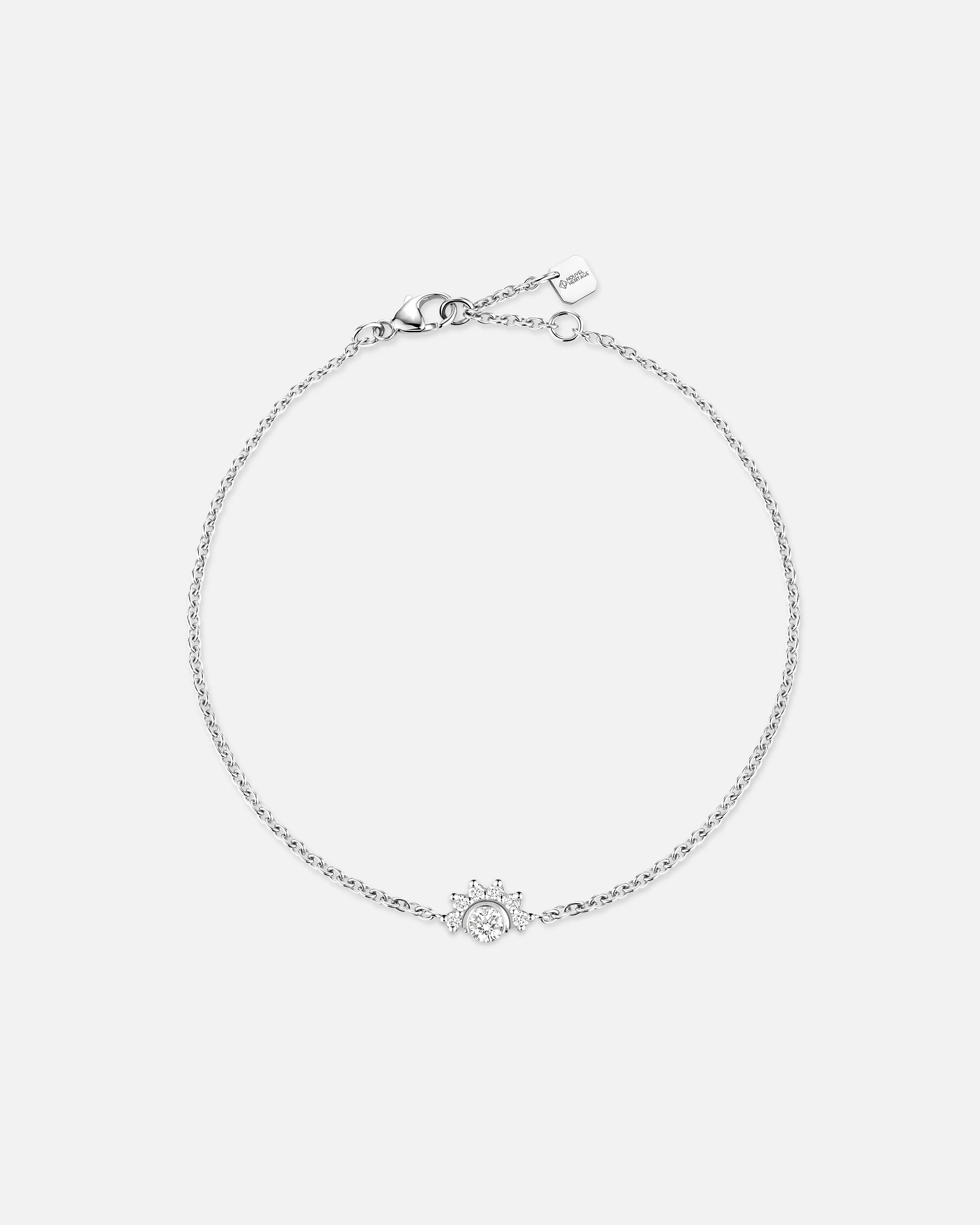 men’s tungsten wedding ring Mystic Diamond Bracelet in White Gold