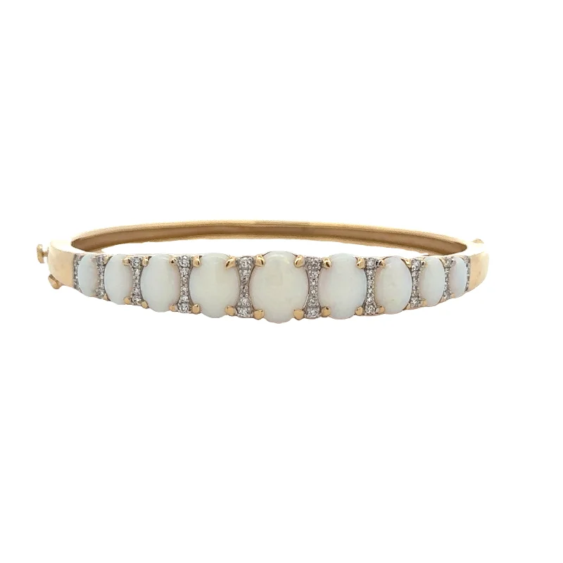 dainty rose gold anklet Opal and DIamond Bangle
