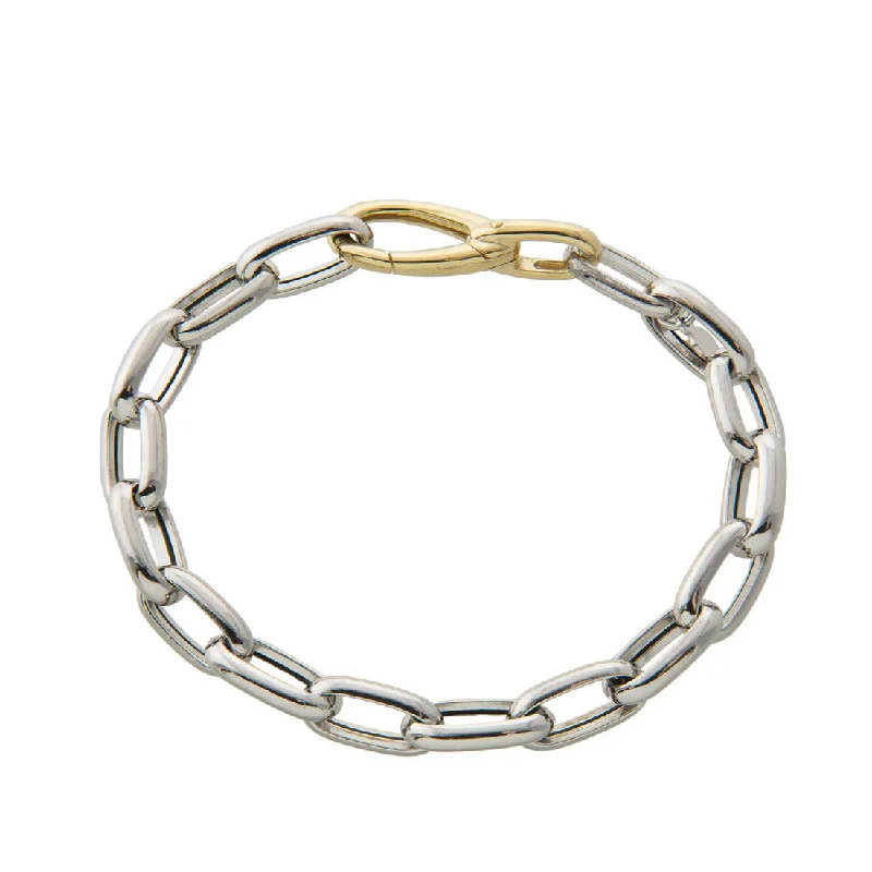 Oval Link Bracelet, Sterling and Gold Plated