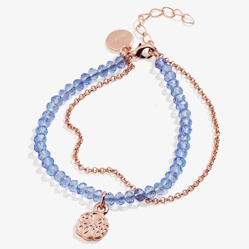 silver wave ring dainty Path of Life Bead and Chain Bracelet