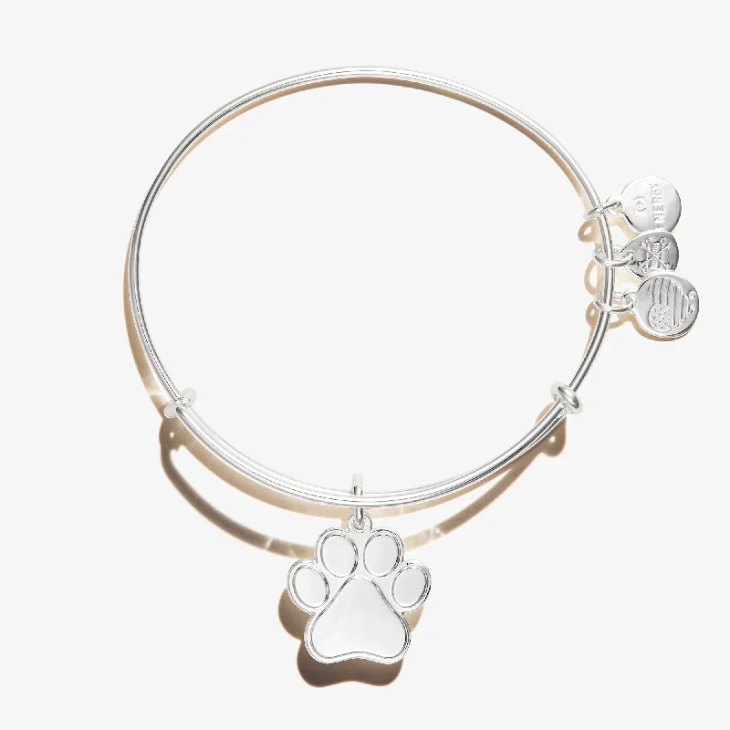 rose gold ring with diamonds Paw Print Charm Bangle