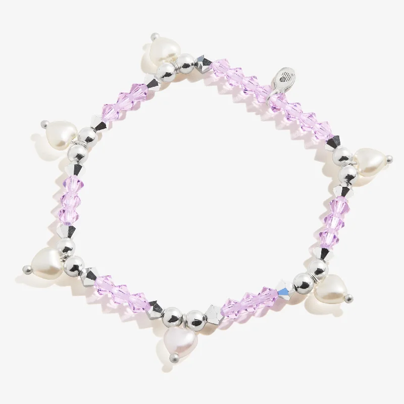 opal cluster ring unique Pearl Hearts Stretch Bracelet