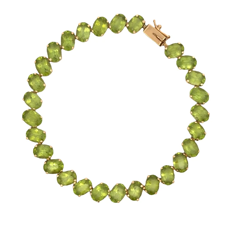 gold charm bracelet with initials Peridot Bracelet