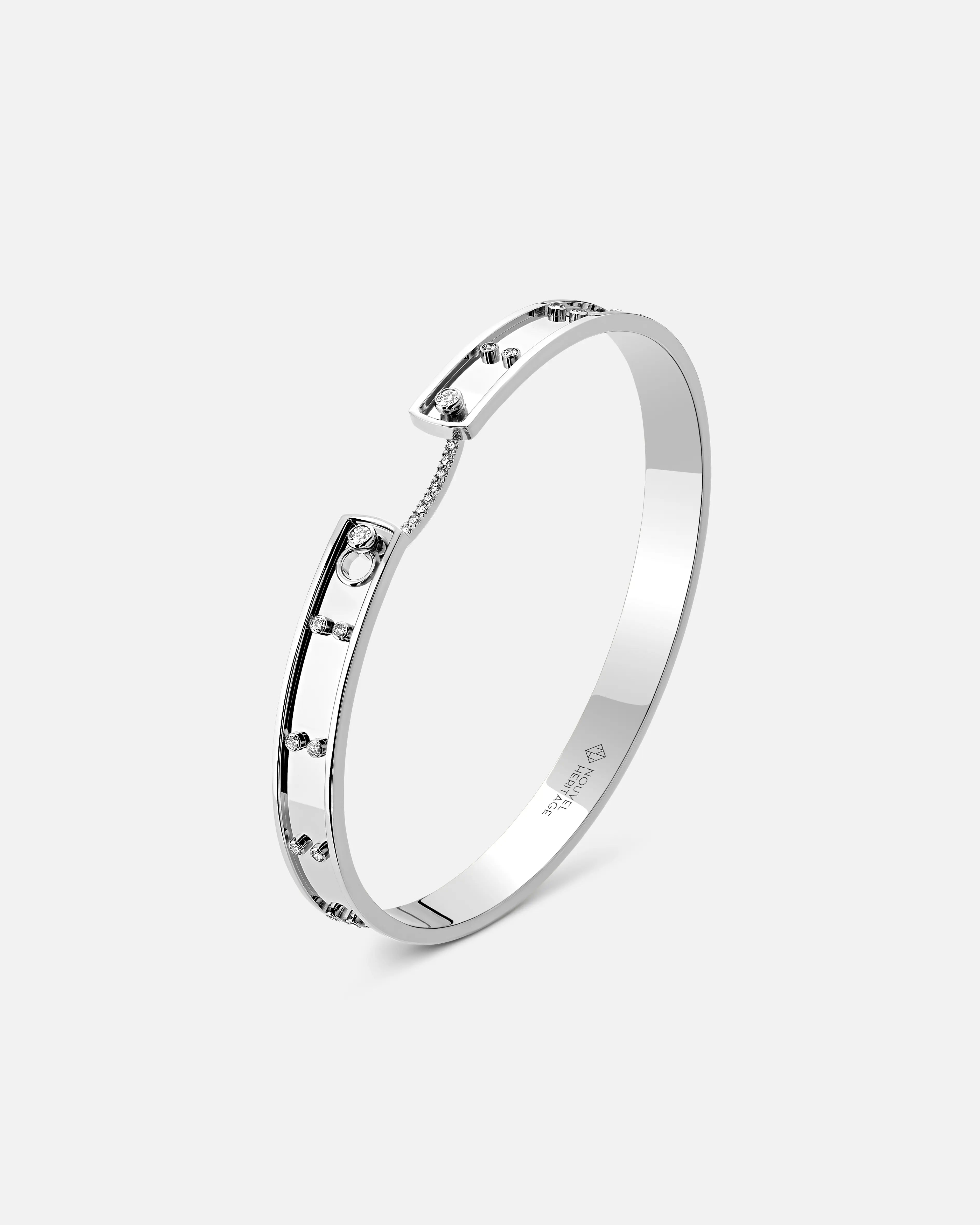 dainty sapphire stacking rings Picnic in Paris Mood Bangle in White Gold