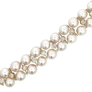 men’s tungsten carbide ring Pink Pearl and Diamond Bracelet