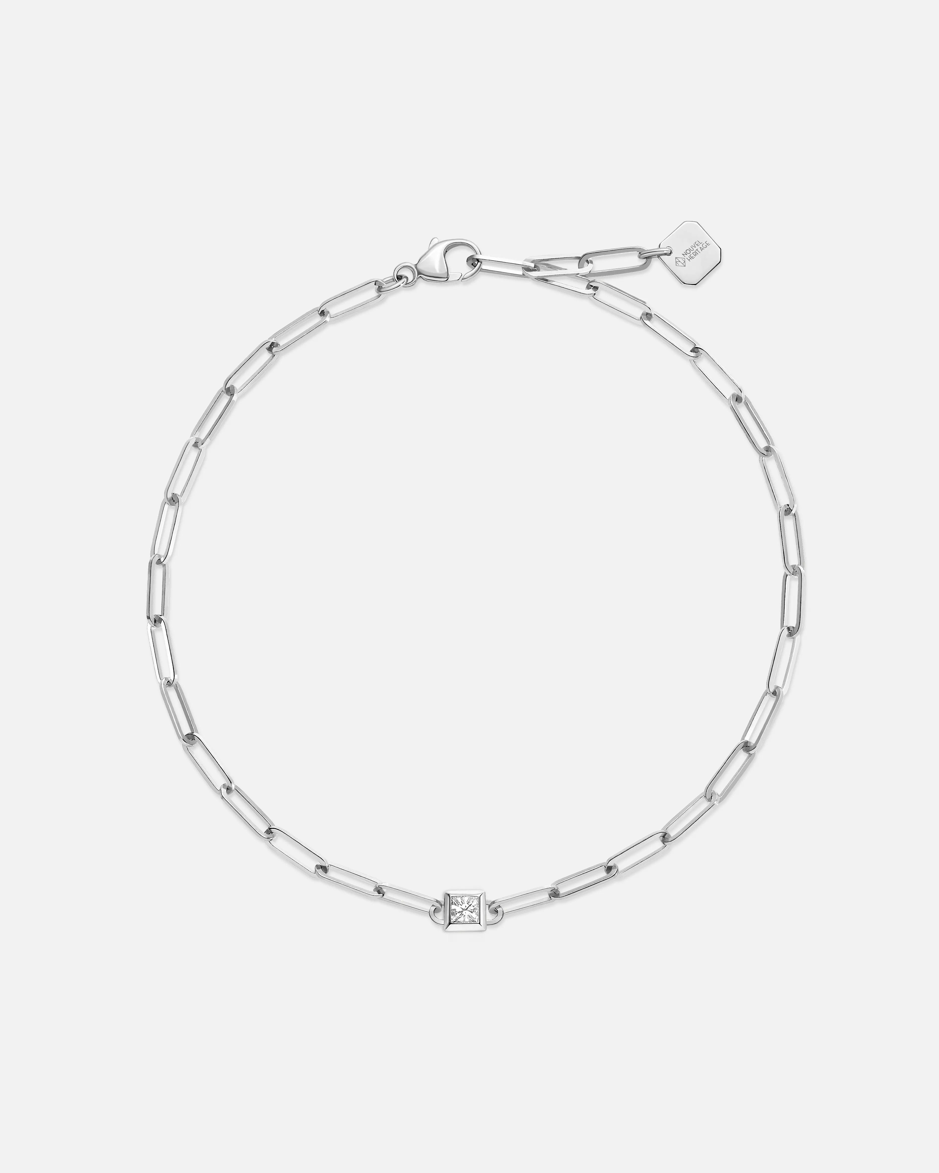 handcrafted beaded hoop earrings Princess Classics Bracelet in White Gold