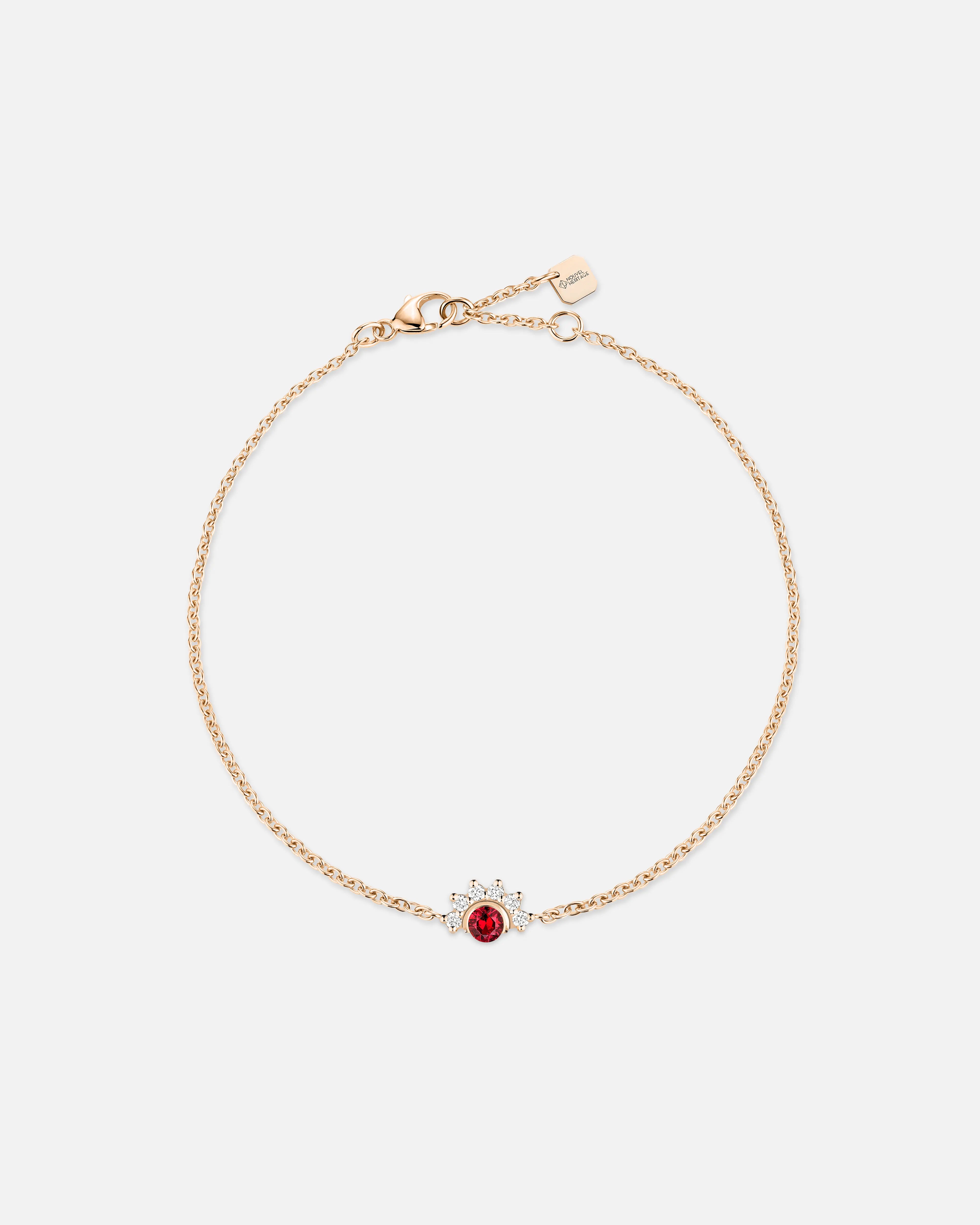 sapphire engagement ring halo Red Spinel Bracelet in Rose Gold