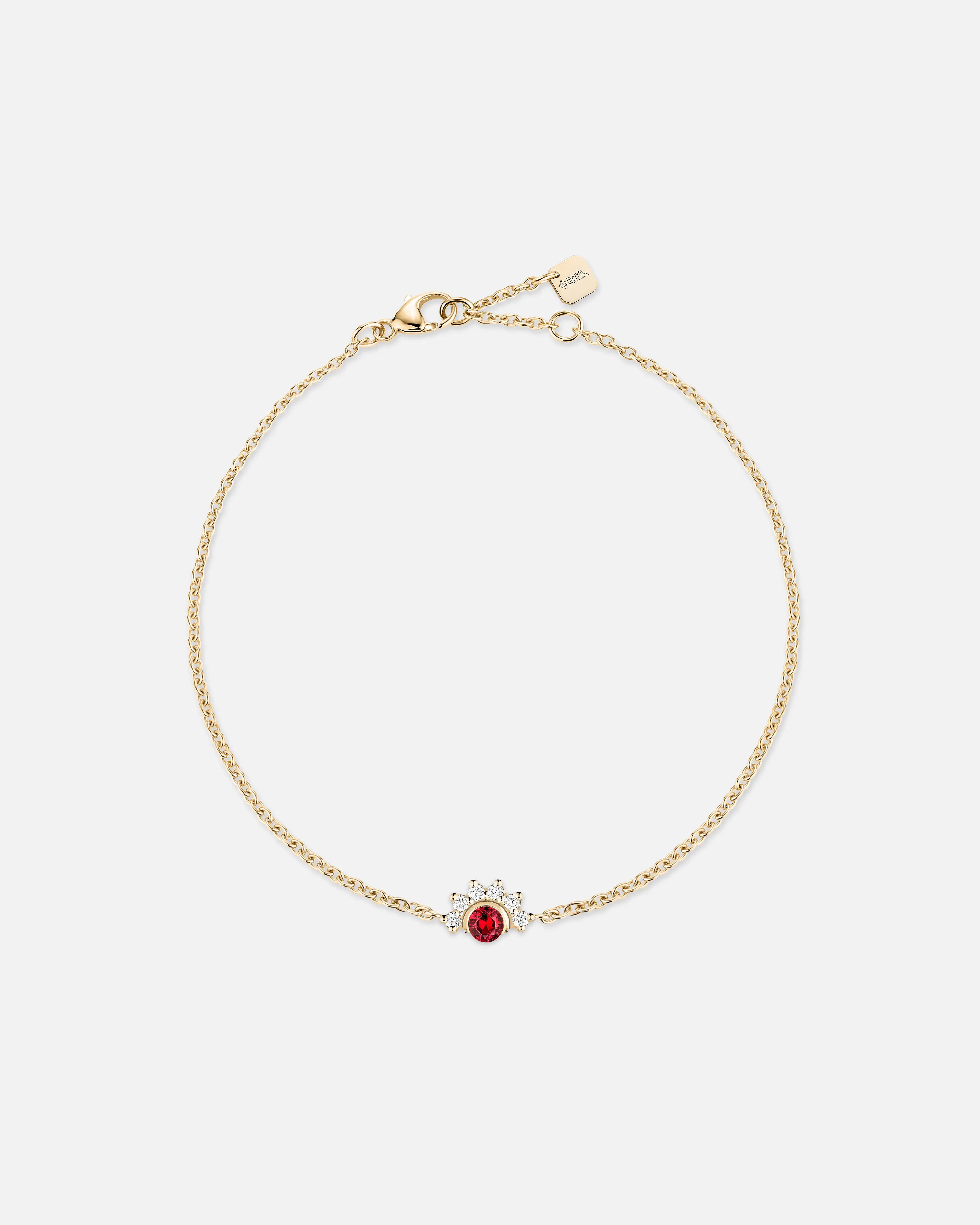 gold choker necklace simple Red Spinel Bracelet in Yellow Gold