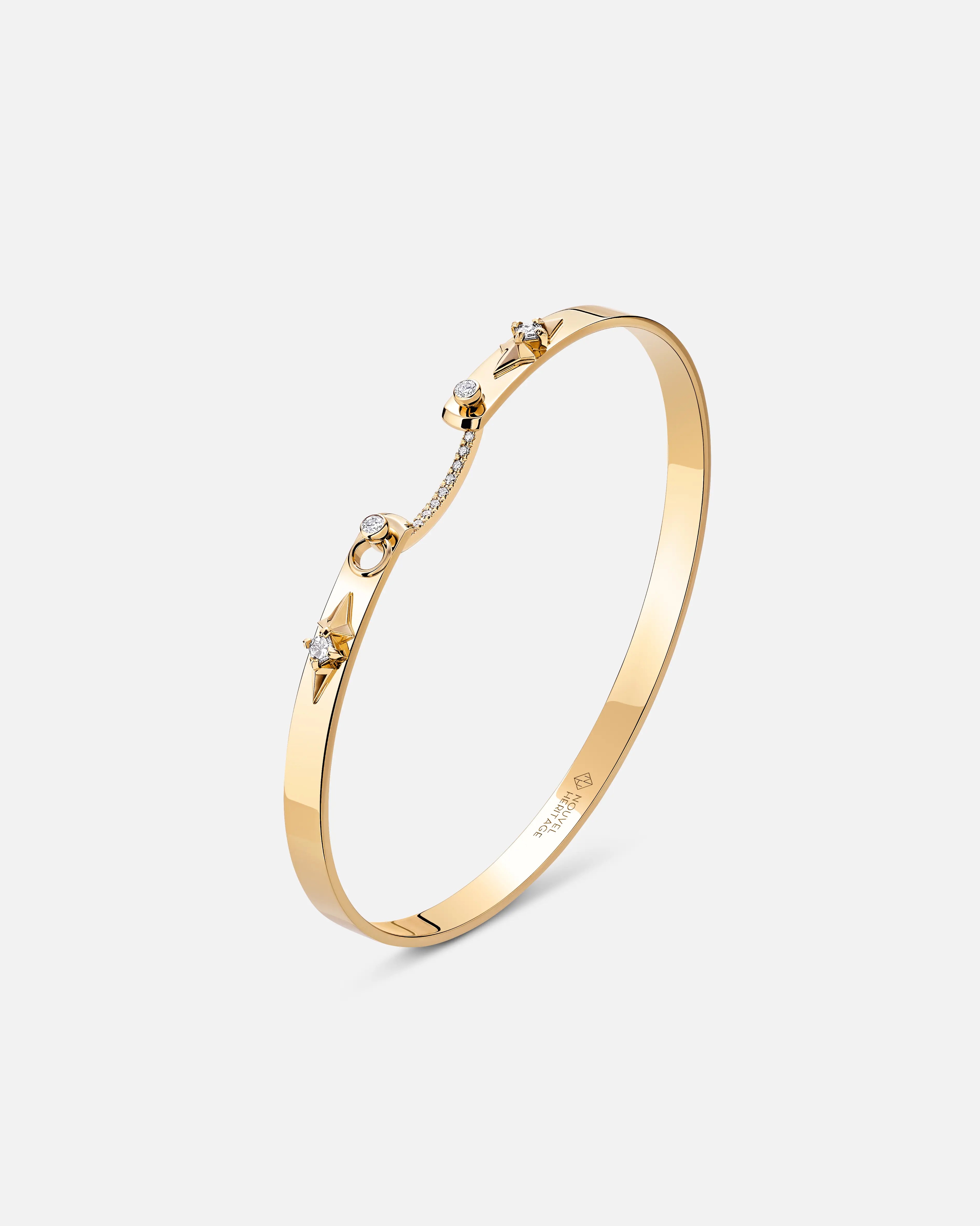 leather cuff bracelet men Reverie Mood Bangle in Yellow Gold