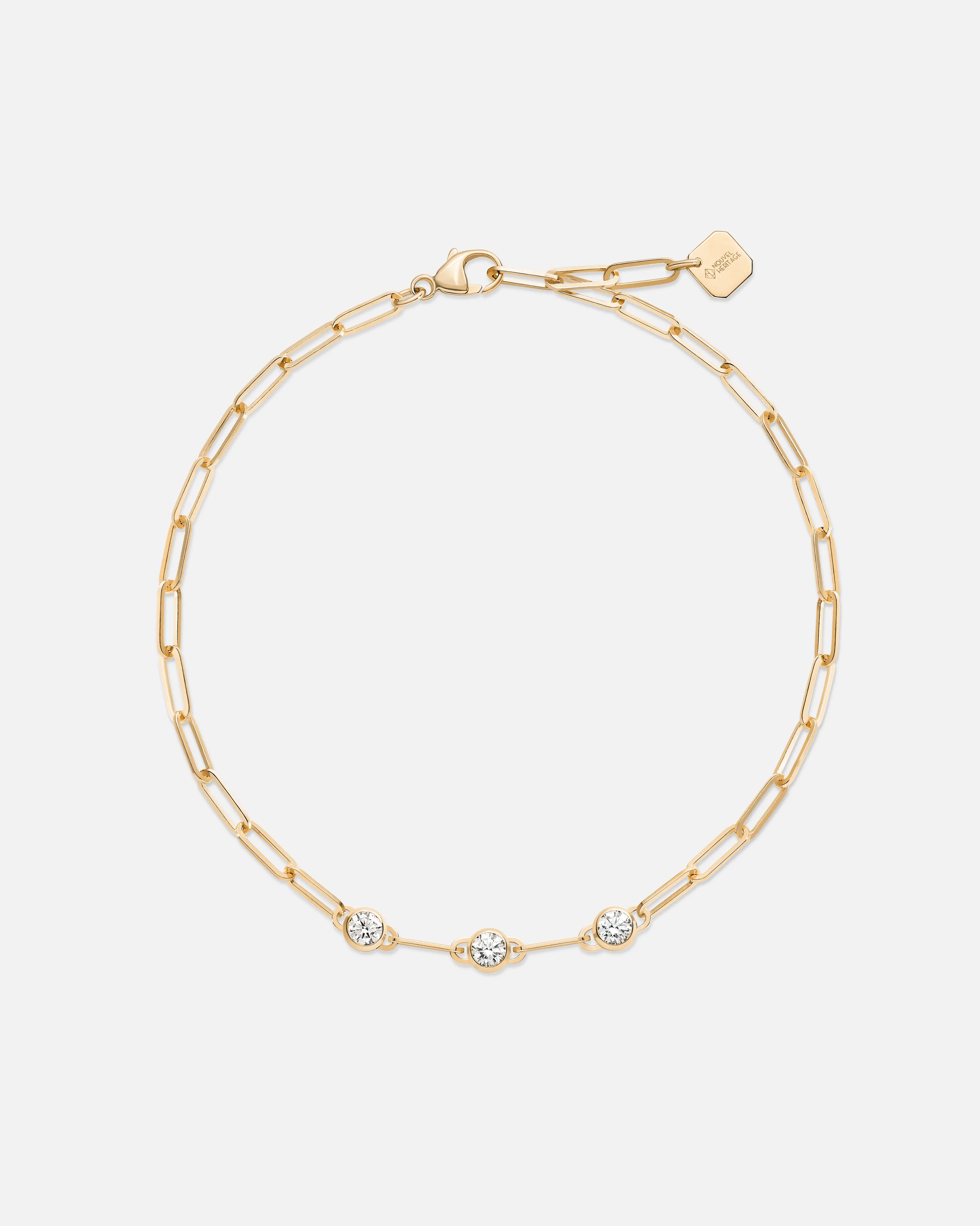 modern geometric silver ring Round Trio Classics Bracelet in Yellow Gold