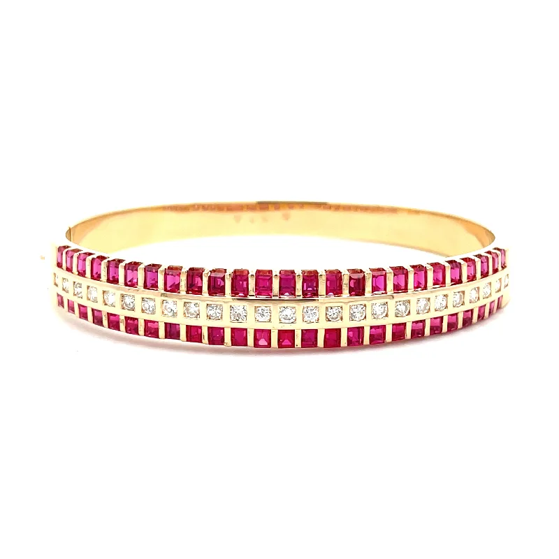 vintage diamond drop necklace Ruby and Diamond Bangle Bracelet