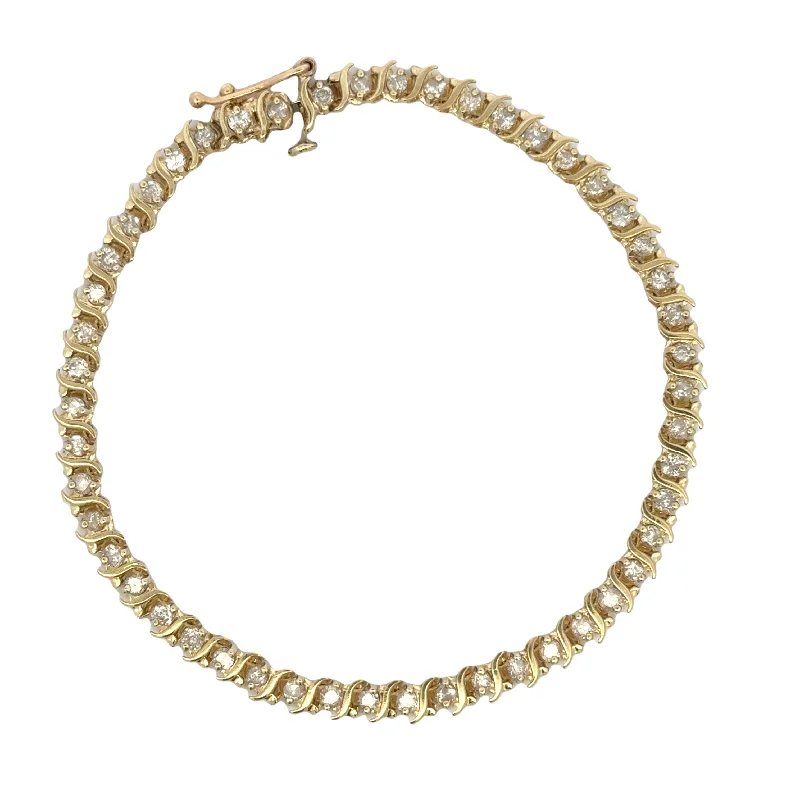 vintage rose gold engagement ring "S" Link Diamond Tennis Bracelet