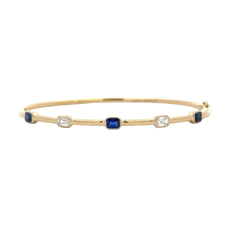 titanium wedding band men’s black Sapphire and Diamond Bangle