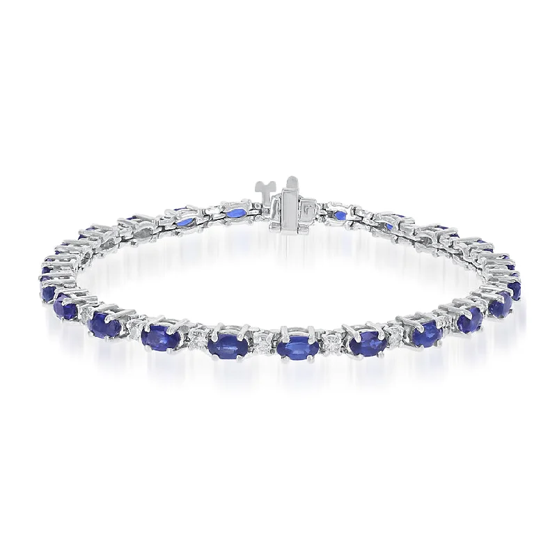 modern geometric silver ring SAPPHIRE AND DIAMOND BRACELET