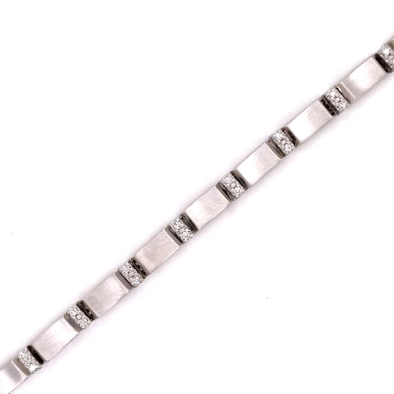 personalized coordinates ring custom SATIN TENNIS BRACELET WITH DIAMOND SPACERS