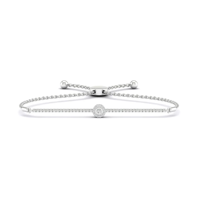 Signature Round Halo Bolo Bracelet