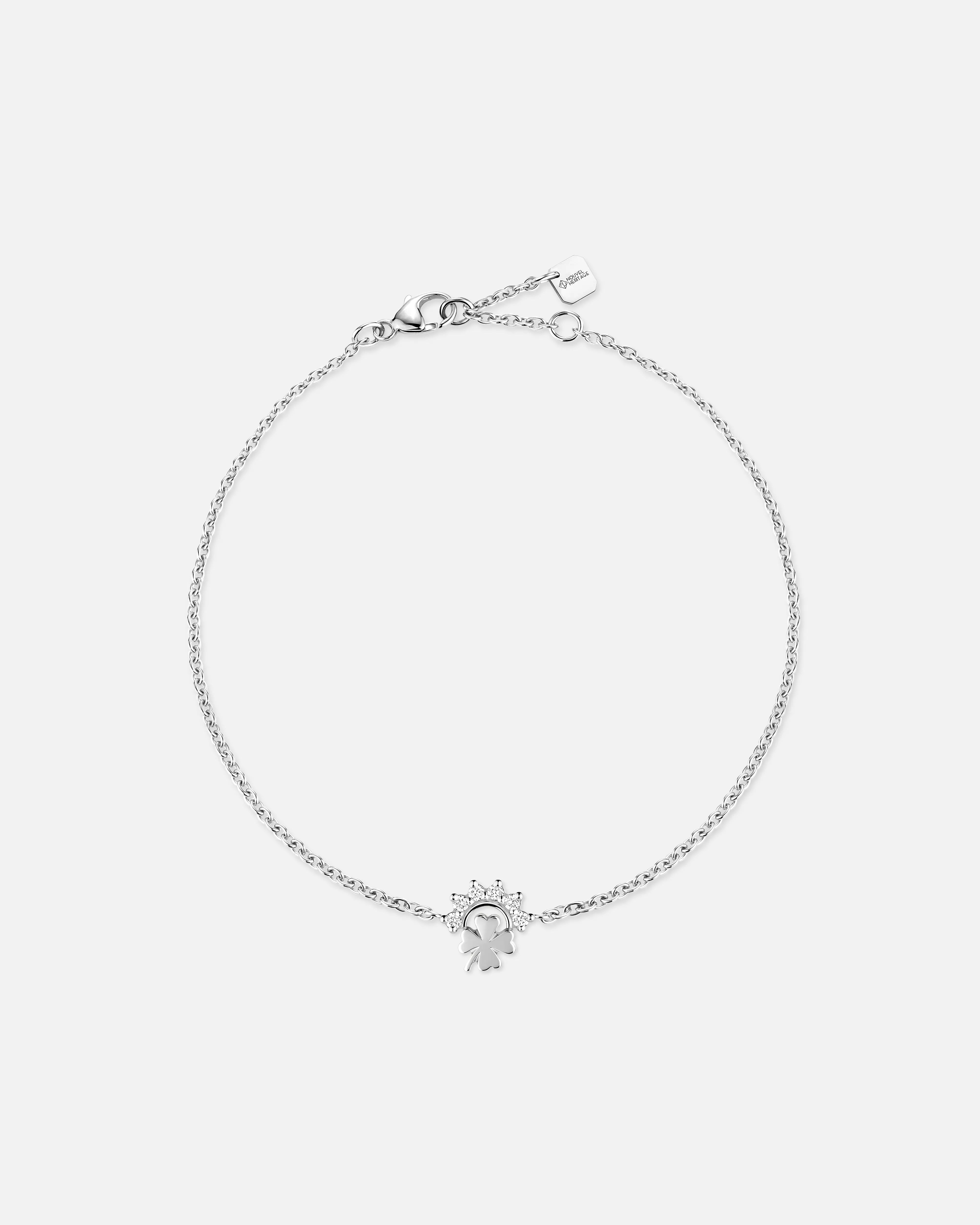 emerald cut diamond earrings Small Luck Bracelet in White Gold