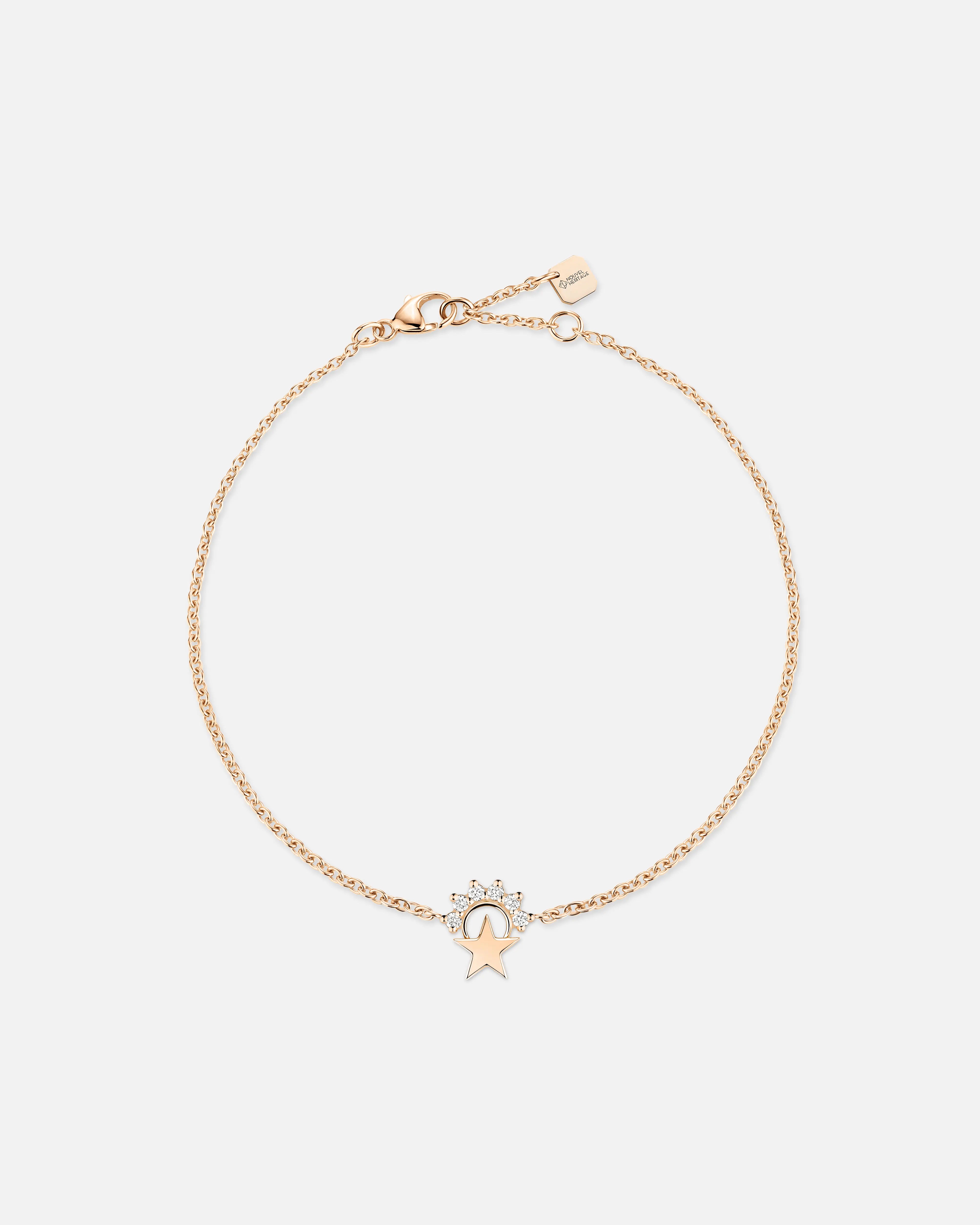 Celtic knot wedding band Small Star Bracelet in Rose Gold