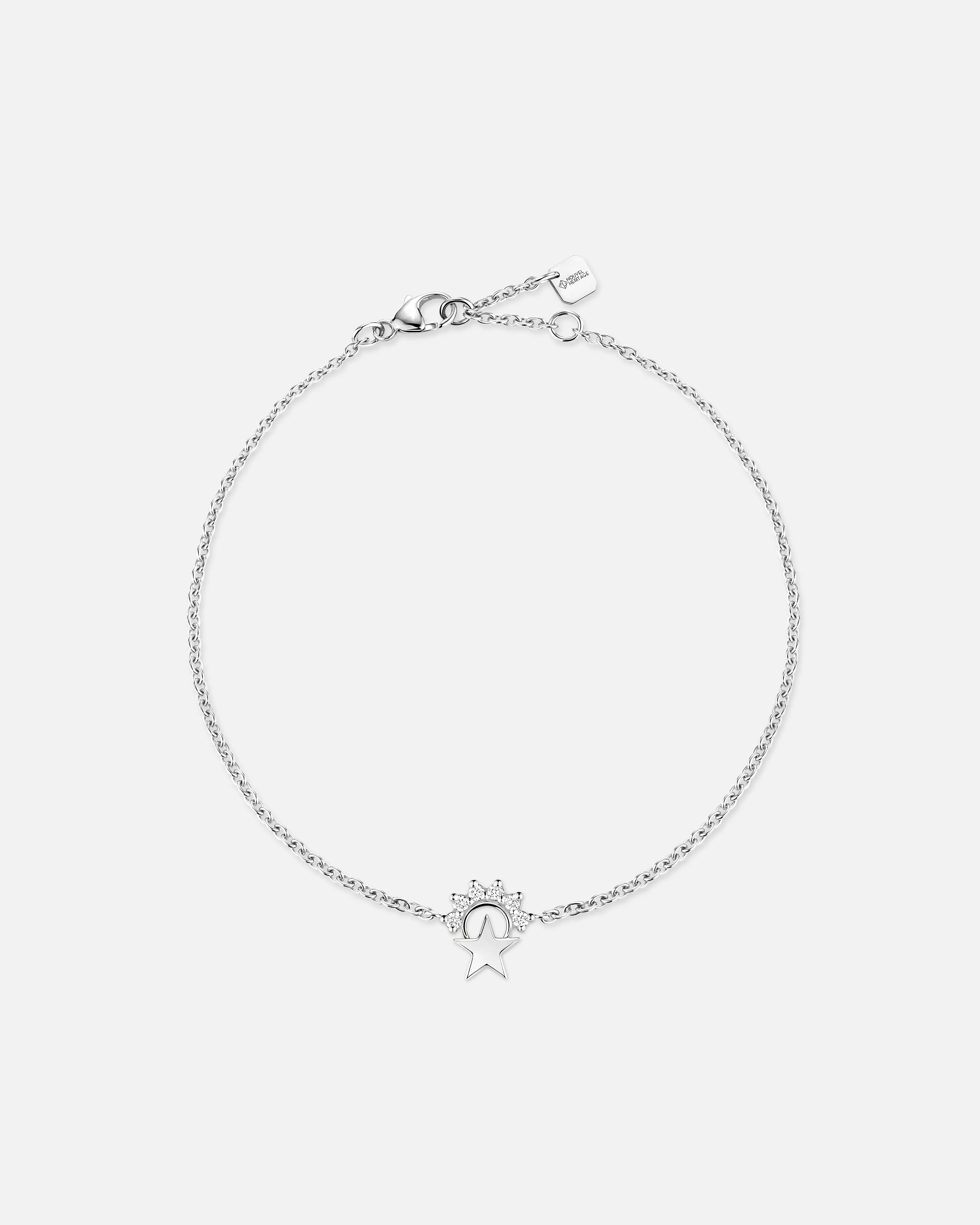 black diamond stud earrings Small Star Bracelet in White Gold