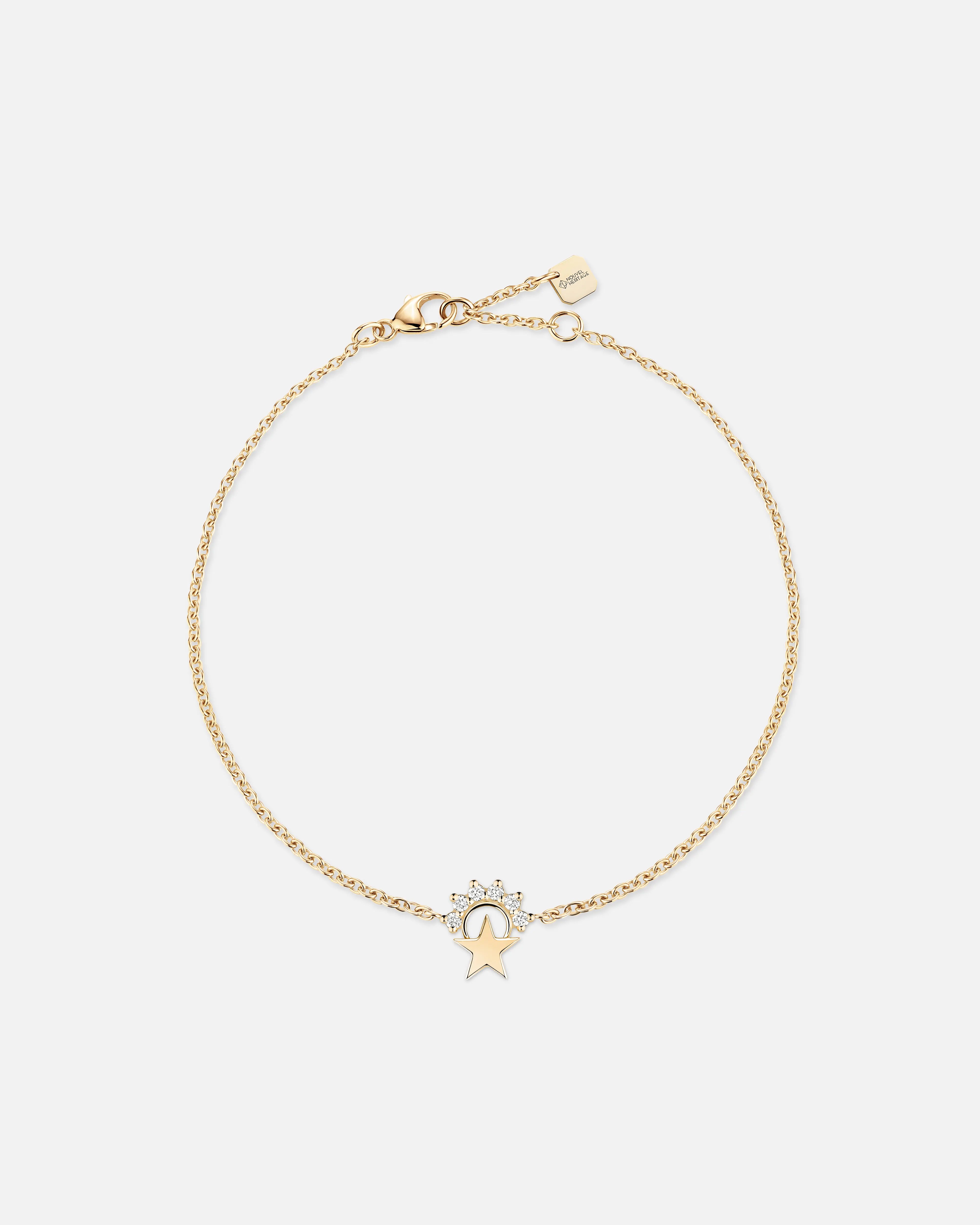 hand-stamped coordinates bracelet Small Star Bracelet in Yellow Gold