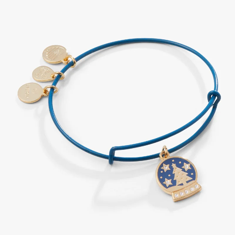 silver infinity symbol bracelet Snow Globe Charm Bangle Bracelet, Blue