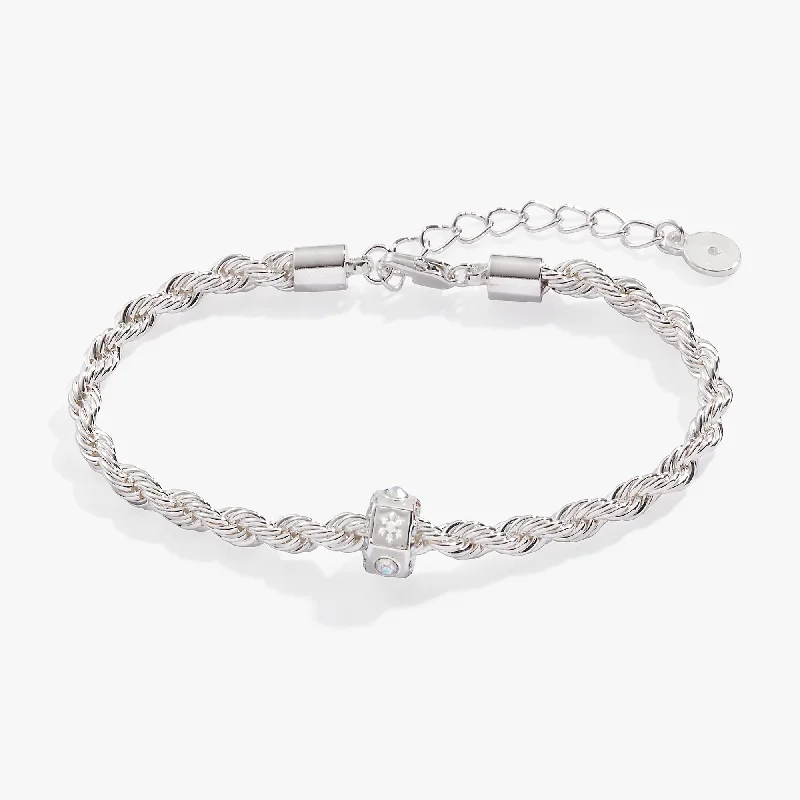 Snowflake and Crystal Chain Bracelet