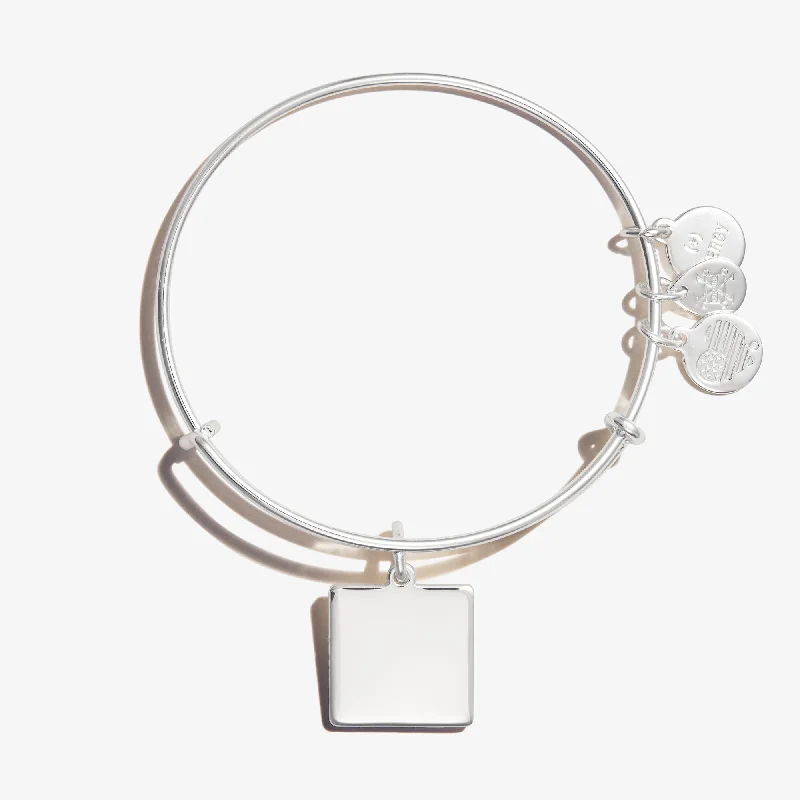 handmade braided leather necklace Square Charm Bangle